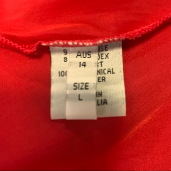 Mela Purdie Watermelon Pink V-Neck Pullover Contrast Material Tunic Top Size L - Picture 10 of 12